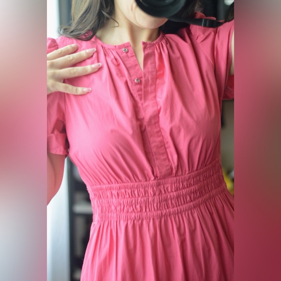 Quince pink 100% cotton tiered dress size small - Picture 4 of 9